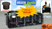Flachzisterne 5000l inkl. Regenwasserzentrale RQ4,...