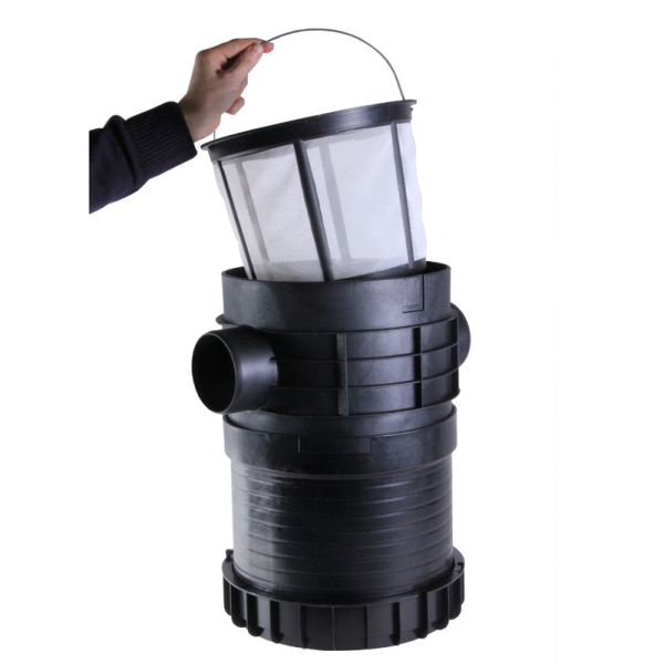 Intewa PLURAFIT Filter mit Filterkorb, Tankeinbau mit Rohranschluss für Zulaufberuhigung